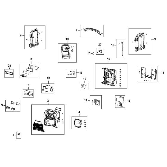 Main Assembly for DeWalt Radios