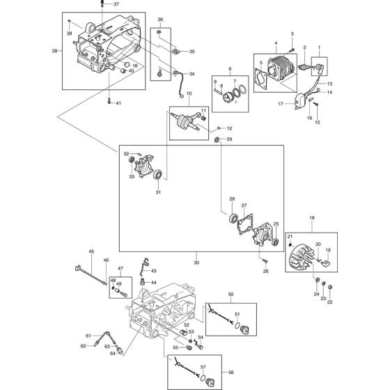 Main Assembly 1 for Makita DCS330TH Chainsaws