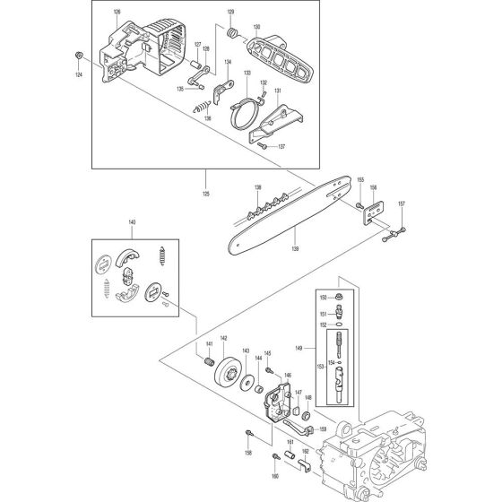 Main Assembly 3 for Makita DCS330TH Chainsaws