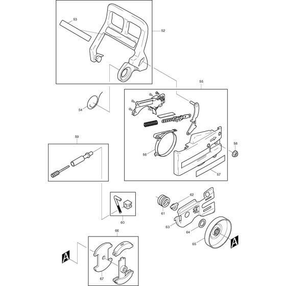 Guard and Clutch Assembly for Makita DCS340-40 Chainsaws