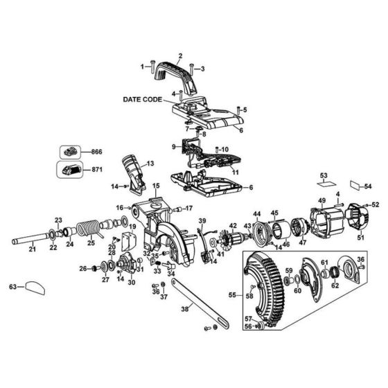 DeWalt DCS365 Mitre Saw Assembly