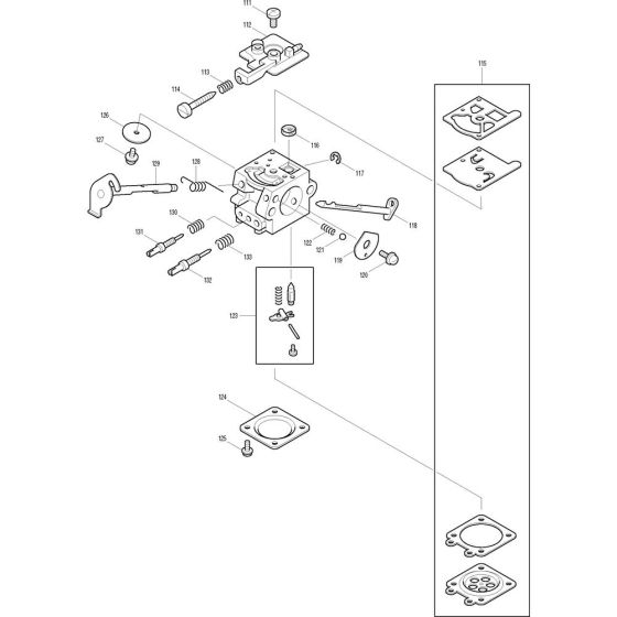 Carburetor Assembly for Makita DCS390-35 Chainsaws