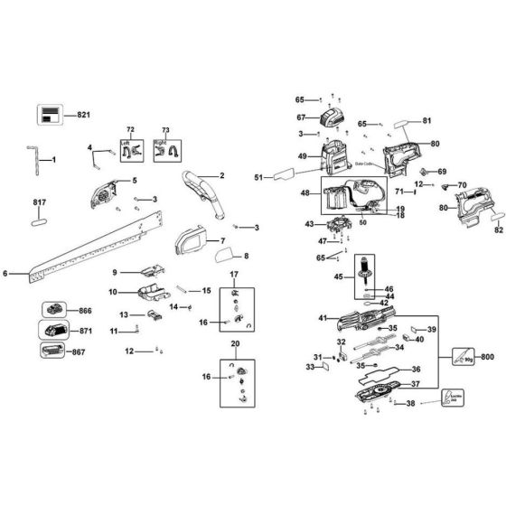 Main Assembly for DeWalt DCS398 Universal Alligator Saw