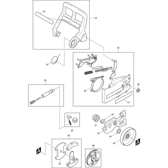 Guard and Clutch Drum Assembly for Makita DCS400-30 Chainsaws