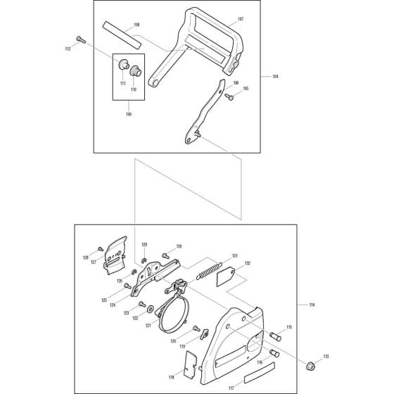 Guard Assembly for Makita DCS430-38BT Chainsaws