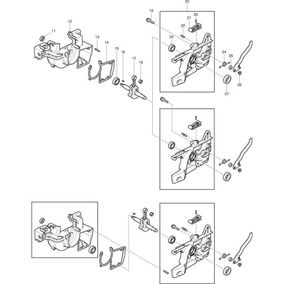 Crankshaft Assembly for Makita DCS4300I-45 Chainsaws