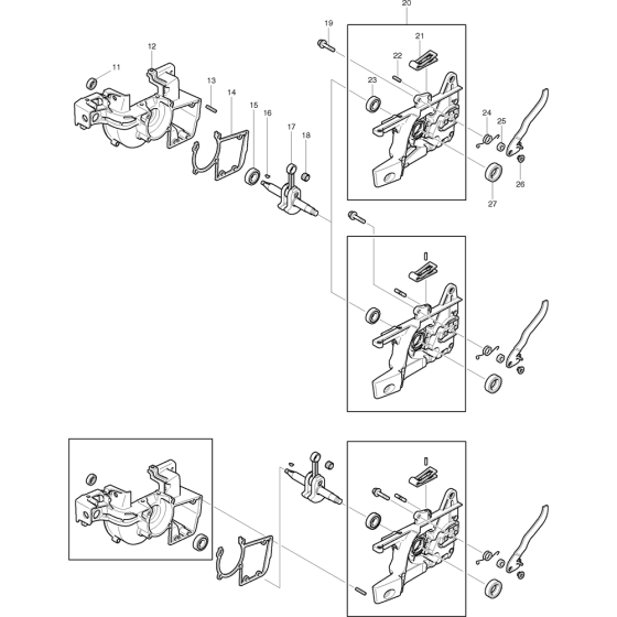 Crankshaft and Casing Assembly For Makita DCS520-45 Chainsaw