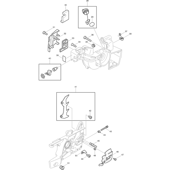 Crankcase Screws and Covers Assembly For Makita DCS5200I-45 Chainsaw