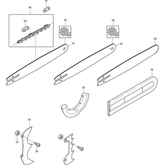 Chain and Bar Assembly For Makita DCS6000I-45 Chainsaw