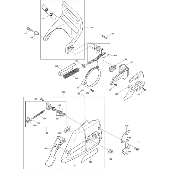 Sprocket and Top Handle Assembly For Makita DCS6401-45 Chainsaw