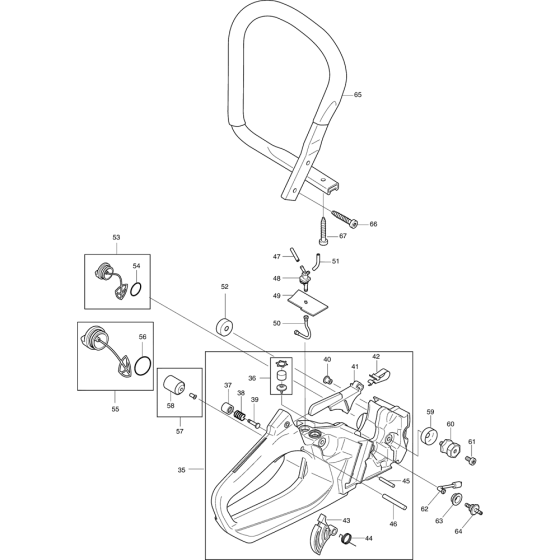 Body and Handle Assembly For Makita DCS6800I-45  Chainsaw