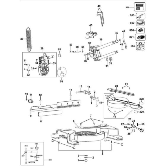 DeWalt DCS777 Main Assembly