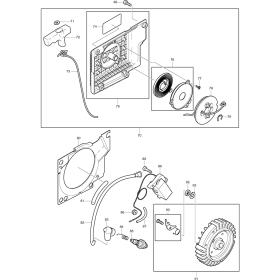 Starter Assembly For Makita DCS9000-60 Chainsaw