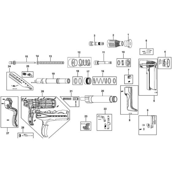 Main Assembly for DeWalt Nailer