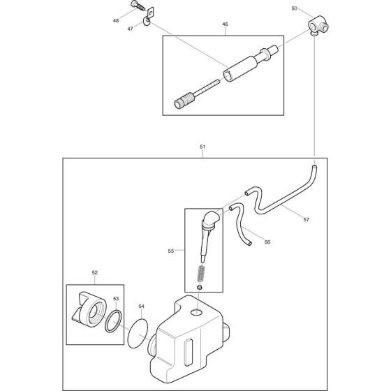 Oil & Fuel Assembly For Makita DES380 Electric Chainsaws