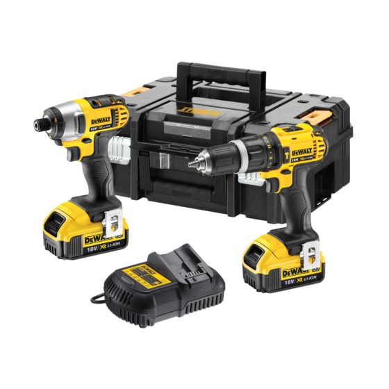 DEWALT DCZ285M2 Combi Drill & Impact Driver Twin Pack 18V 2 x 4.0Ah Li-ion