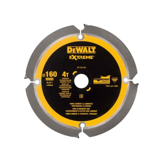 DEWALT Extreme PCD Fibre Cement Saw Blade 160 x 20mm x 4T