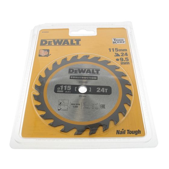 DT20420 TCT Construction Circular Saw Blade 115 x 9.5mm x 24T