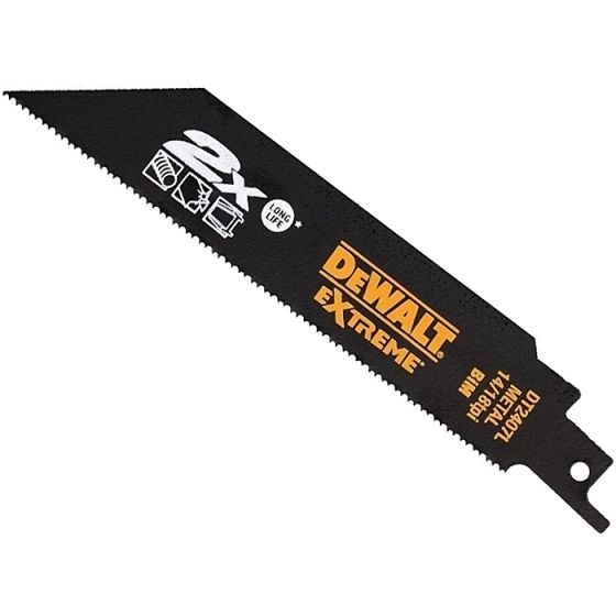 DT2407L 2X Life Reciprocating Metal Saw Blades 152mm 14/18 TPI (5) by DEWALT - DT2407L-QZ