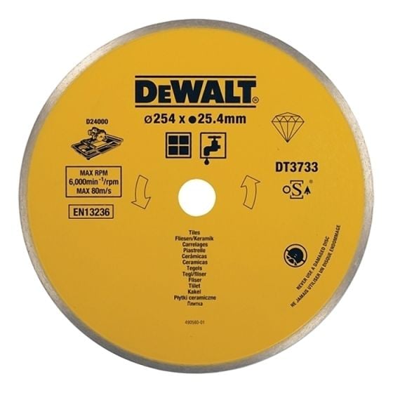 Ceramic Diamond Tile Blade 254mm x 25.4mm by DEWALT - DT3733-XJ