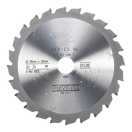 Circular Saw Blade 216 x 30mm x 24T Series 60 Fast Rip by DEWALT - DT4310-QZ