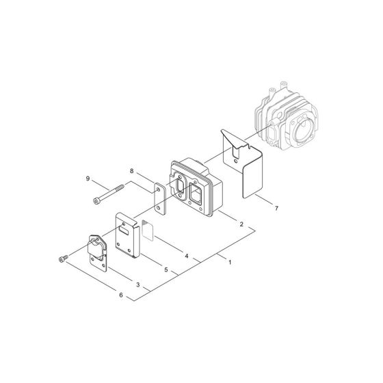 Muffler for Shindaiwa DH221
