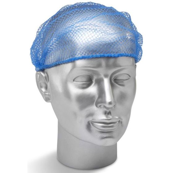 Hairnet Polypropylene Elastic Headband & Metal Detectable Blue Pack of 100