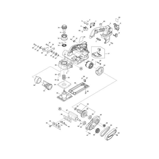 Makita DKP181RTJ Planer Assembly