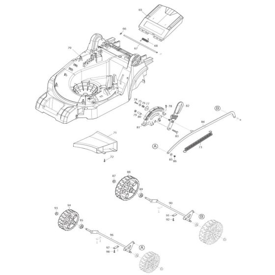 Deck & Wheel Assembly for Makita