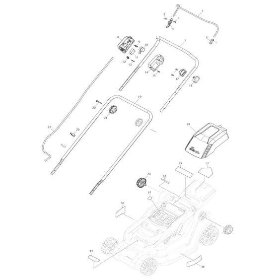 Makita DLM432 Handle Assembly