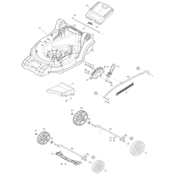 Deck & Wheel Assembly for Makita