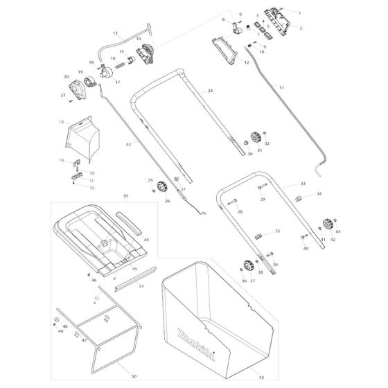Handle & Grass Catcher for DLM460