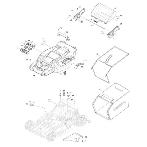 Cover Assembly for Makita DLM481
