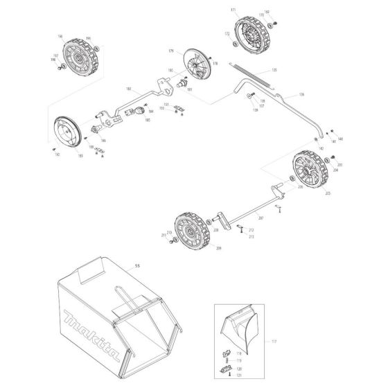 Grass Catcher & Wheel Assembly