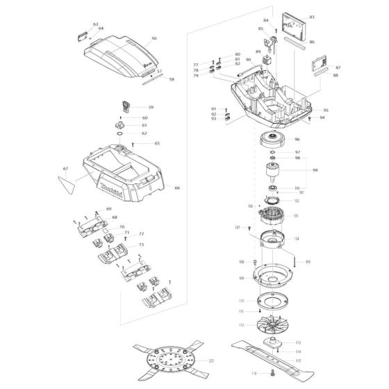 Battery, Motor Assembly for Makita