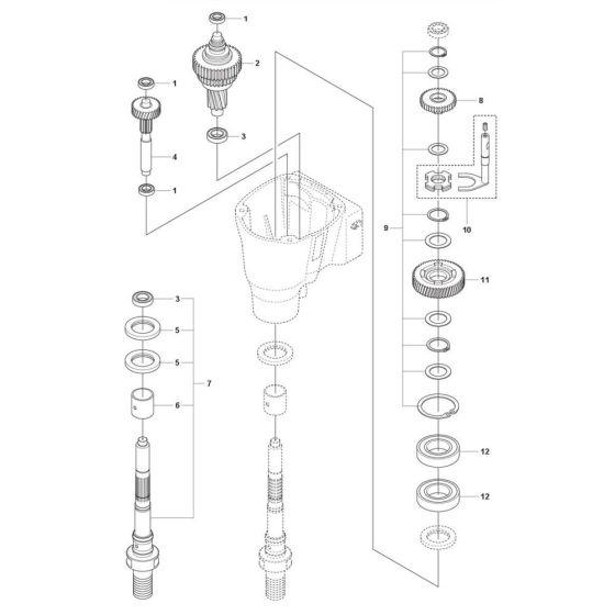 Gearbox Assembly for Husqvarna DMS 240