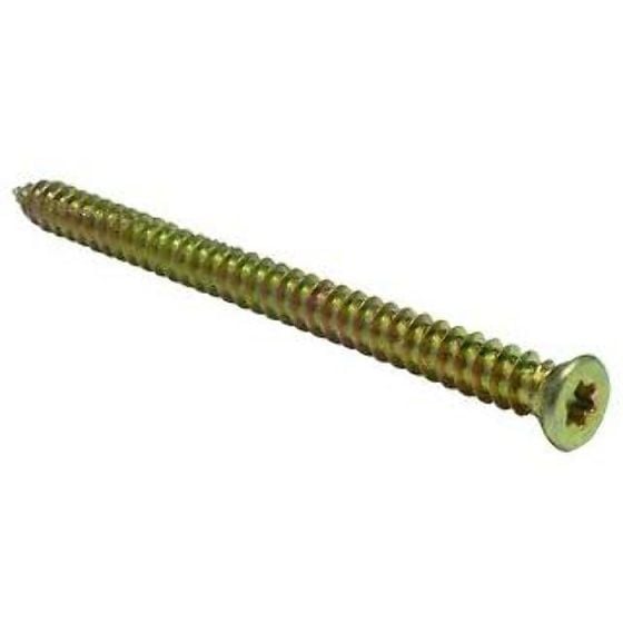 Concrete Frame Screws - T30 Torx Head Zinc/Yellow Passivated - Pack of 100