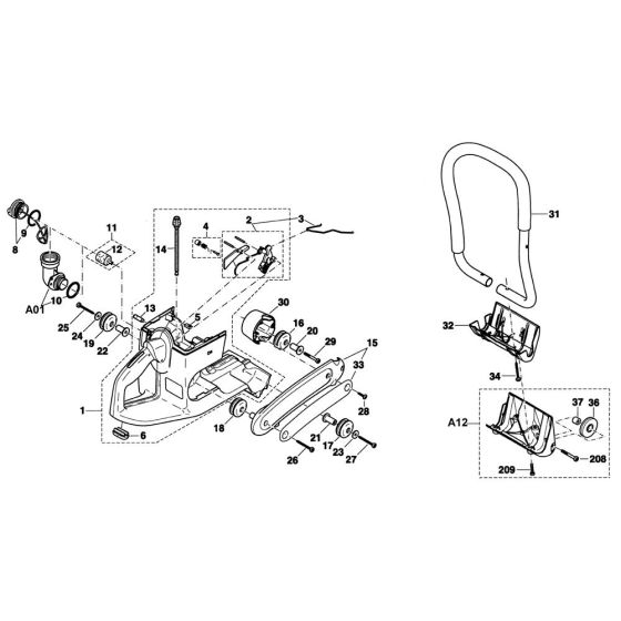 Tank, Handle Assembly Makita DPC6411