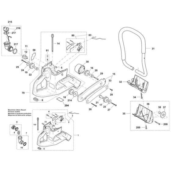 Tank and Handle Assembly for Makita DPC6430 Disc Cutter