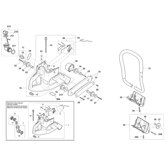 Tank and Handle Assembly for Makita DPC6430/MOD Disc Cutter