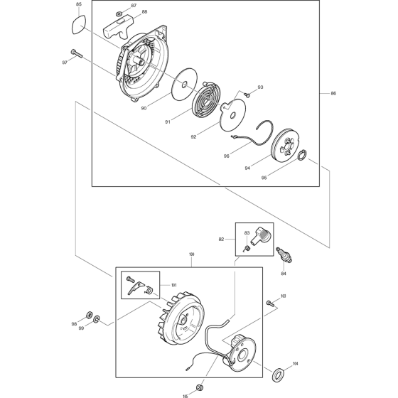 Starter Assembly for Makita DPC7000 Disc Cutter