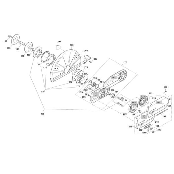 Cutting Device and Protection Head Assembly for Makita DPC8132 Disc Cutter