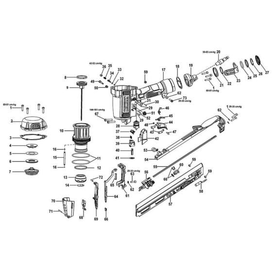 Main Assembly for DeWalt DPN1564APP Nailers