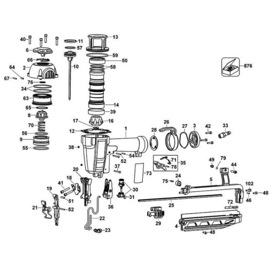 Main Assembly for DeWalt DPN1664 Nailers