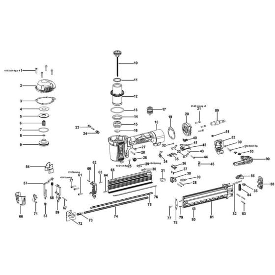 Main Assembly for DeWalt DPN1850PP Nailers