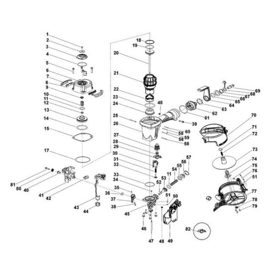 Main Assembly for DeWalt DPN64C-1 Nailers