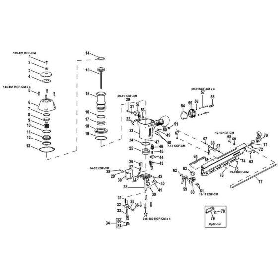 Main Assembly for DeWalt Nailers