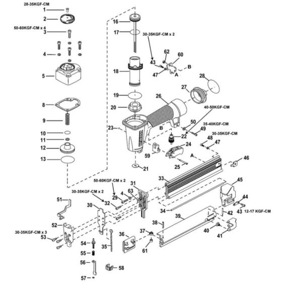 Main Assembly for DeWalt DPSB2IN1 Nailers