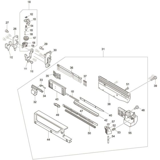 Main Assembly Part 2 for Makita DPT353RTJ Pin Nail Guns
