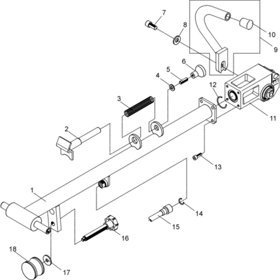 Center Pole Assembly for Wacker DPU2440F-5000007877 (Diesel-Crankstarter) Rev.101 Reversible Plate Compactor